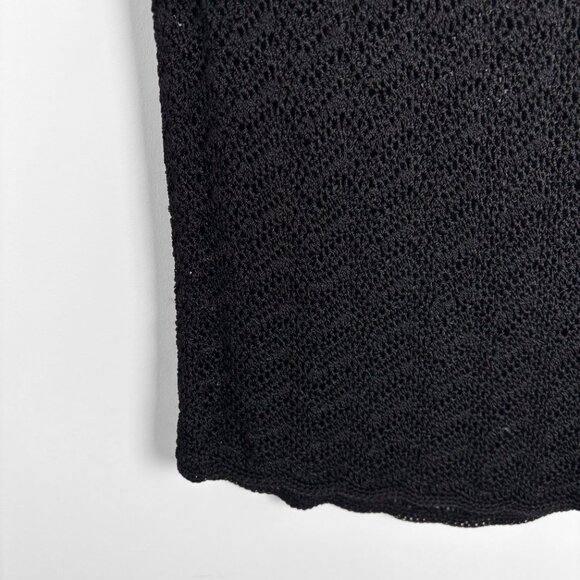 CLEO Sheer Knit Cover Up Tank Top Black Beach Pool Size Medium - Picture 4 of 5